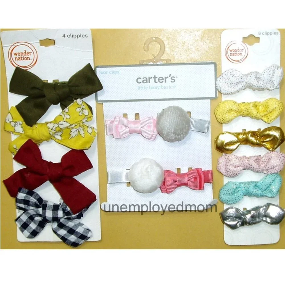 Girls Hair Clips Bow Knot Clippies Hairclip Baby & Age 3 up 14 pc Lot 3
